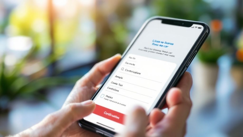 Une voiture sans permis blanche garée dans une rue pittoresque au Maroc.