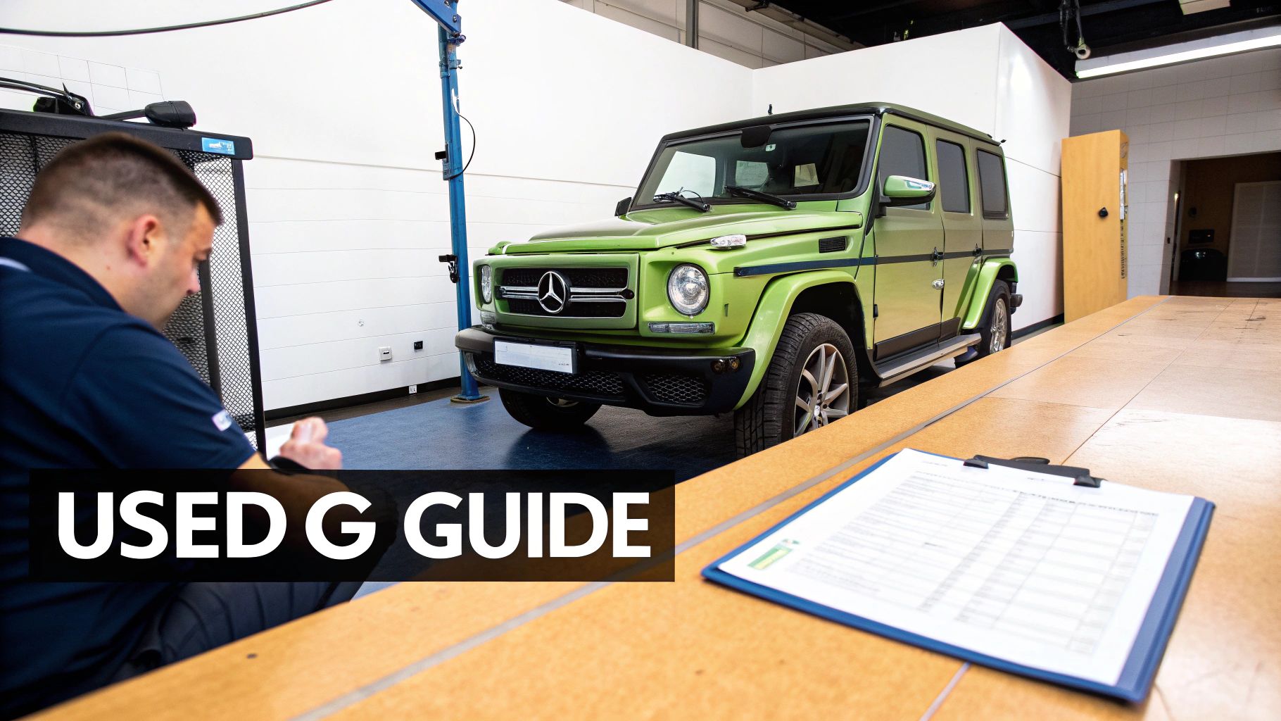 Used Mercedes G-Class parked in a city setting