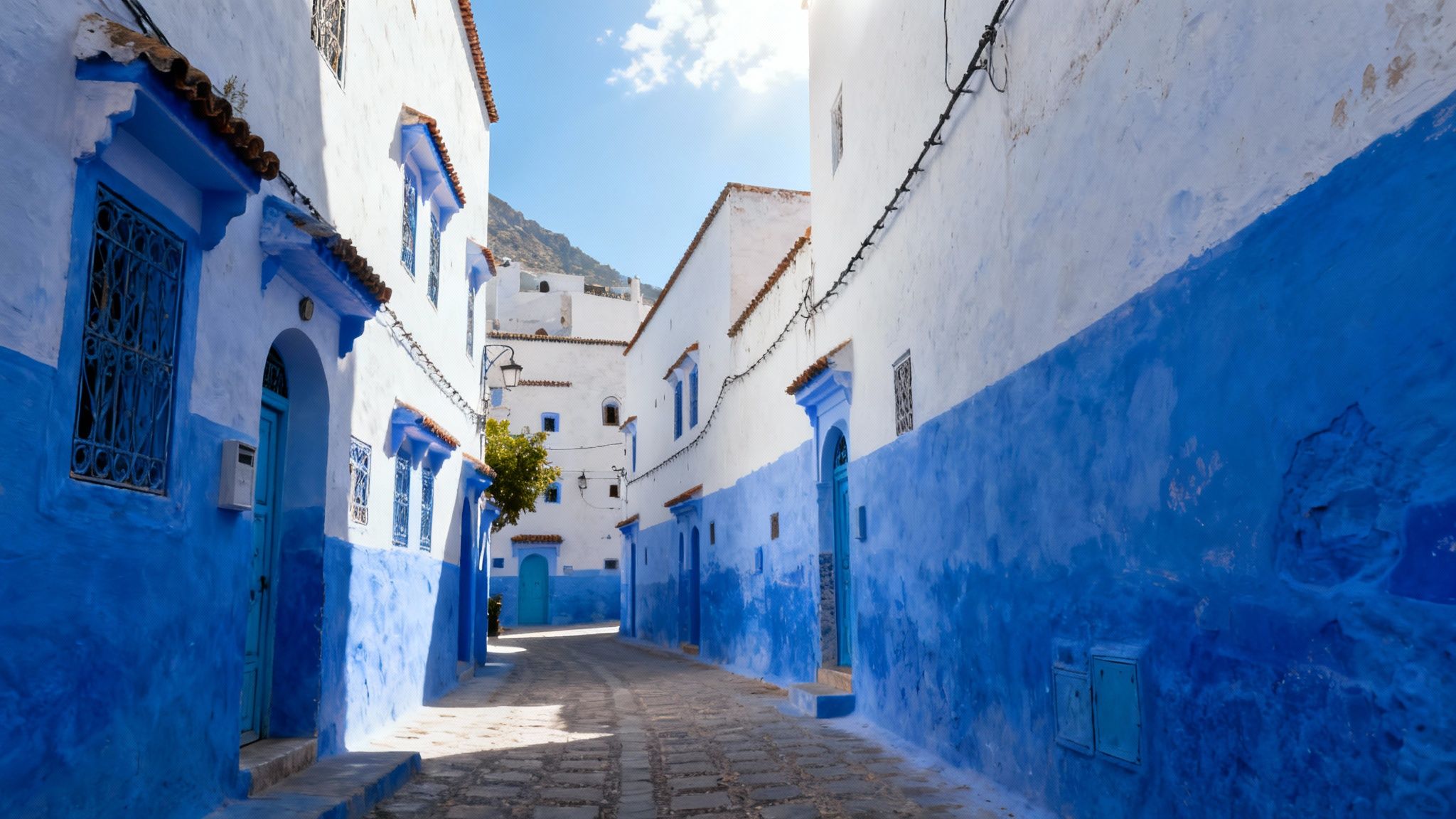 Une ruelle bleue pittoresque de Chefchaouen