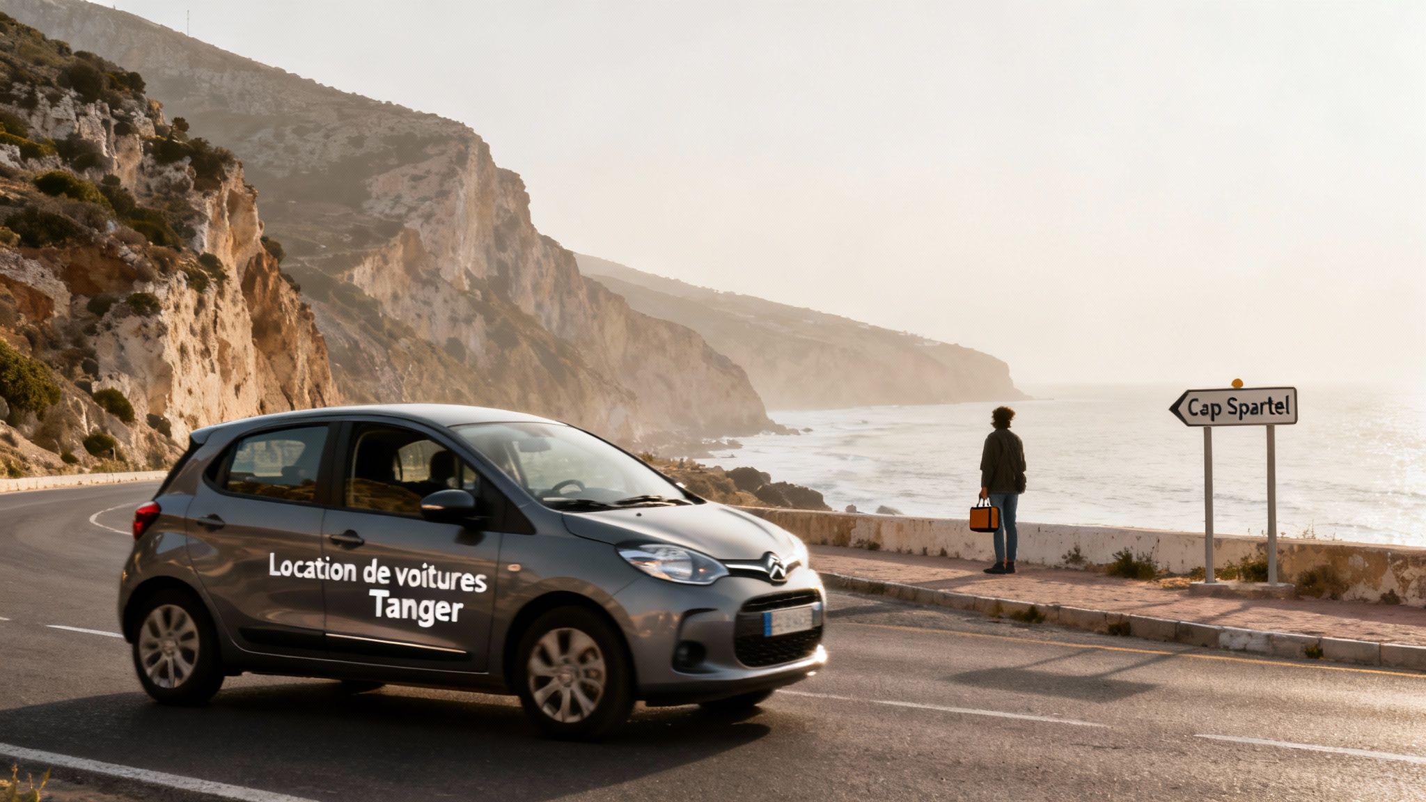 Vue panoramique de Tanger en voiture