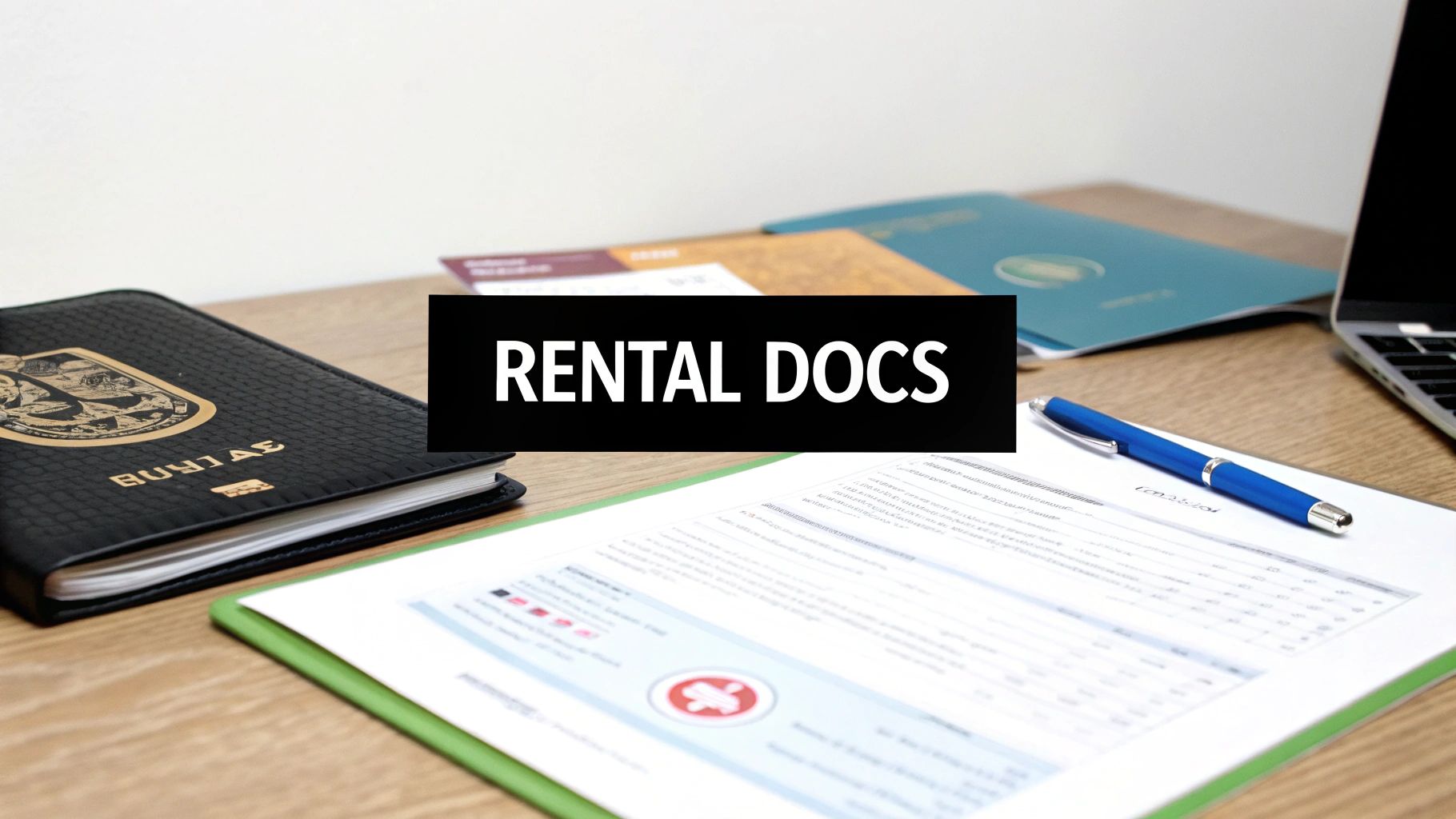 A person showing their driving license to a car rental agent.