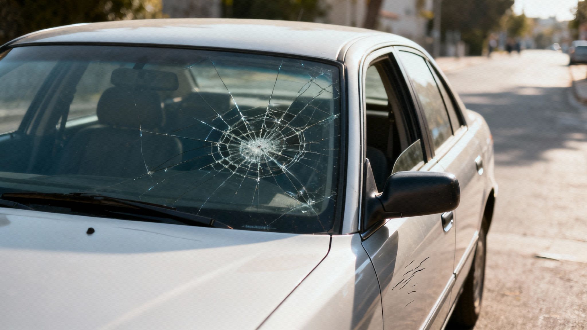 Une main tenant des clés de voiture devant le volant d'une voiture moderne