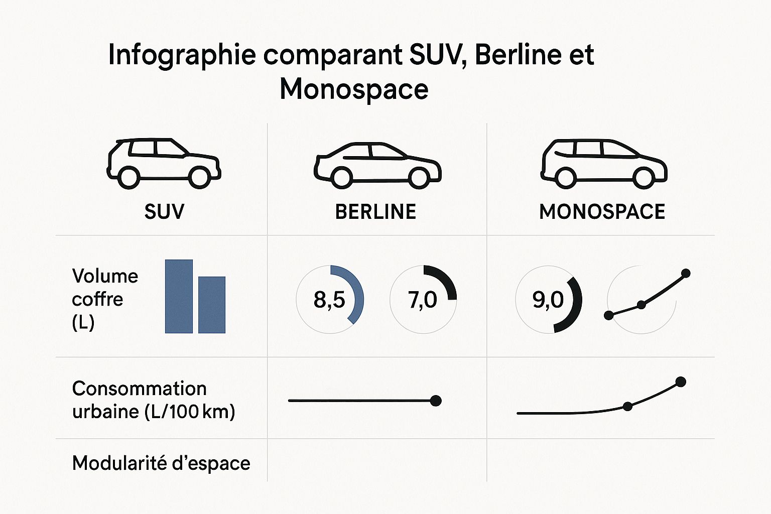 Infographic about voiture spacieuse 5 places