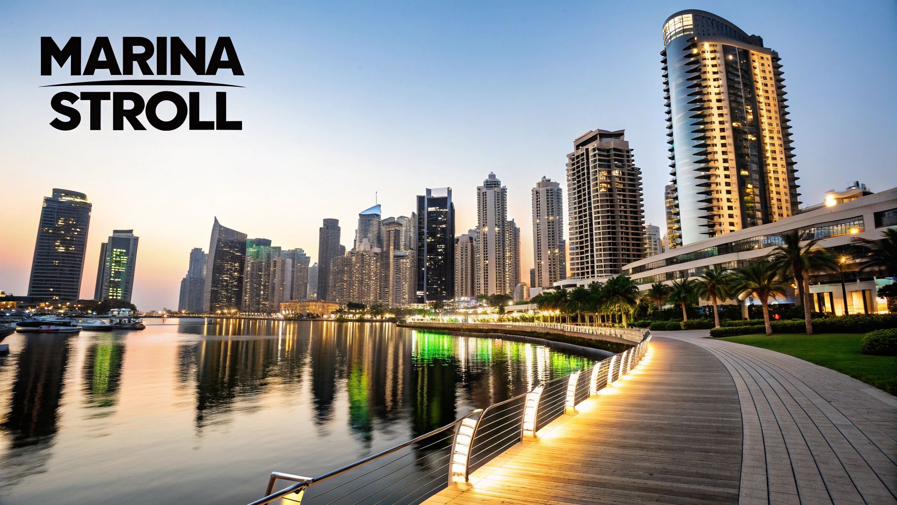 Dubai Marina and JBR Walk Night Stroll