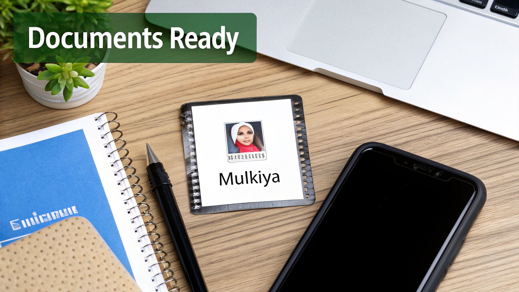 A person holding a vehicle registration card and an Emirates ID card, preparing for Salik registration.