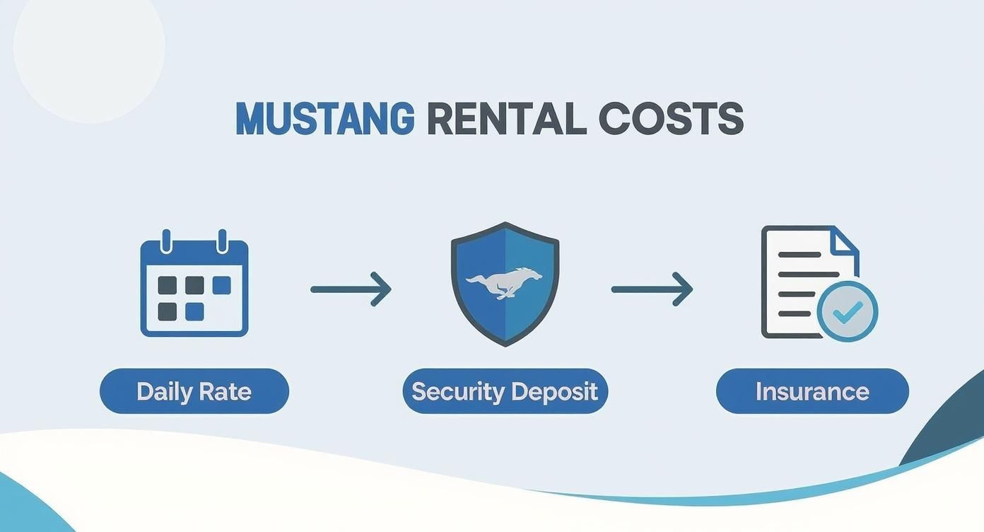 Infographic about rent mustang in dubai