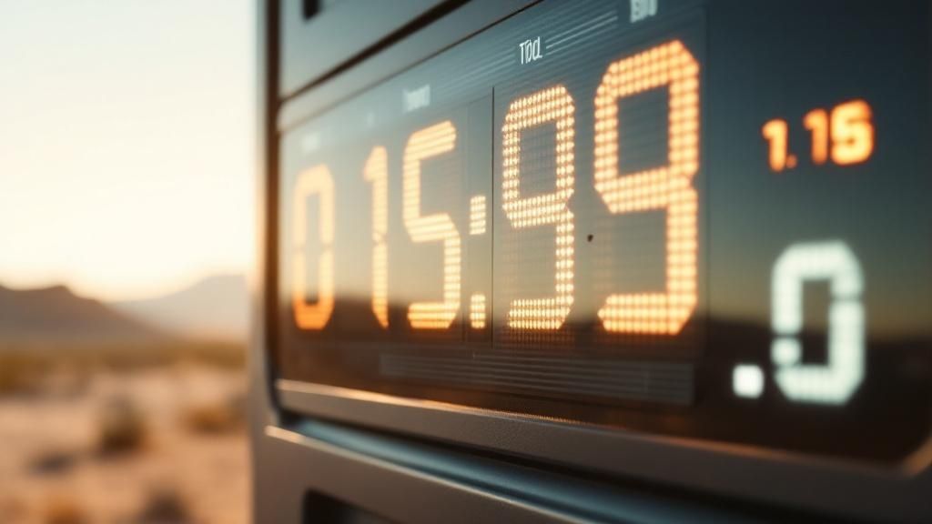 Pompe à essence dans une station-service, symbolisant les facteurs économiques qui influencent les prix.