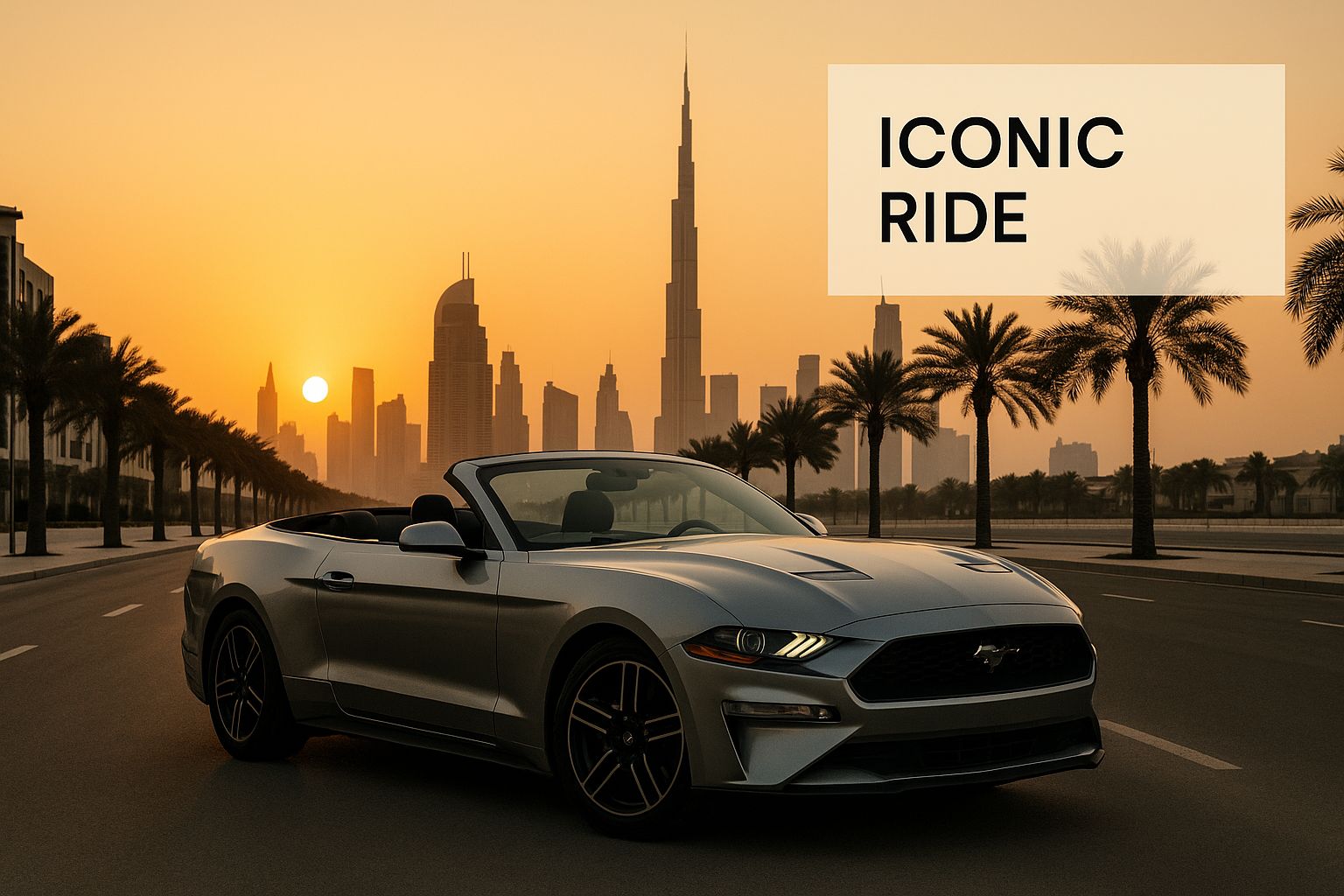 Infographic about mustang rental dubai