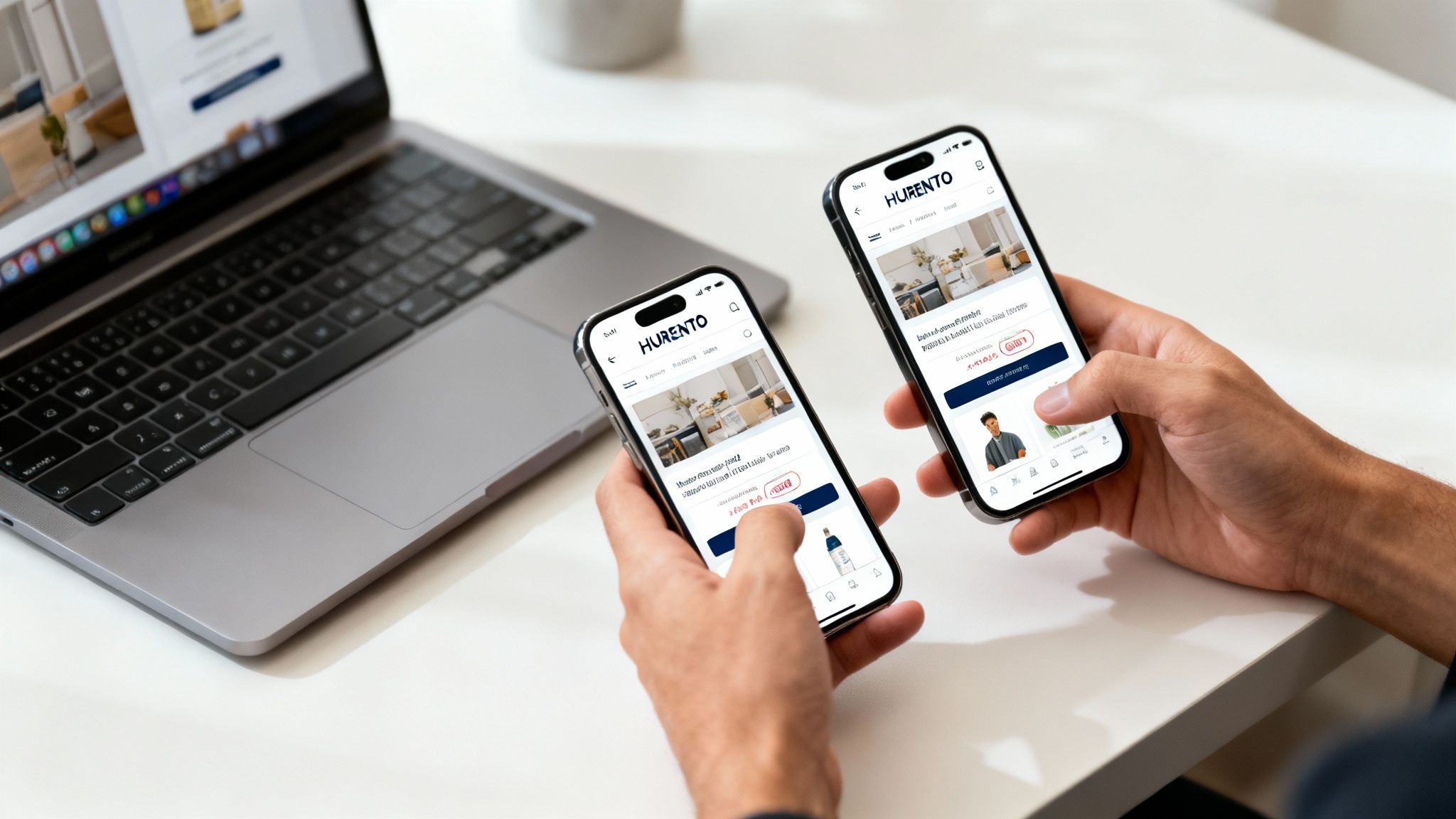 Interface du site web HURENTO montrant les options de recherche de location de voiture