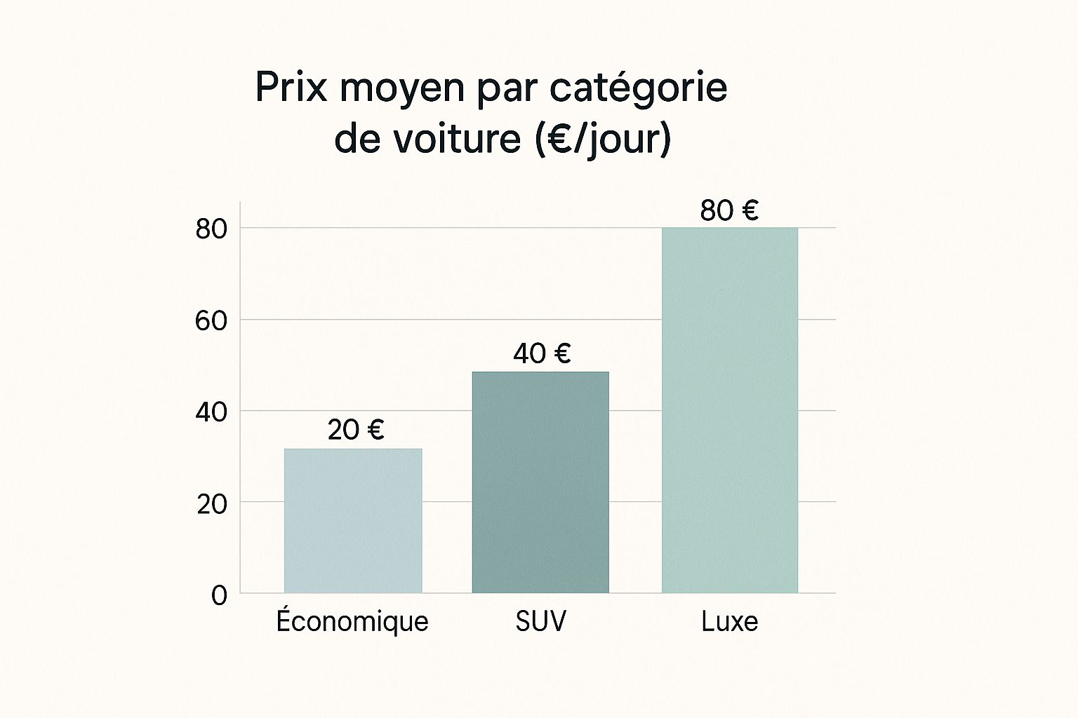 Infographie montrant le prix moyen par catégorie de voiture au Maroc