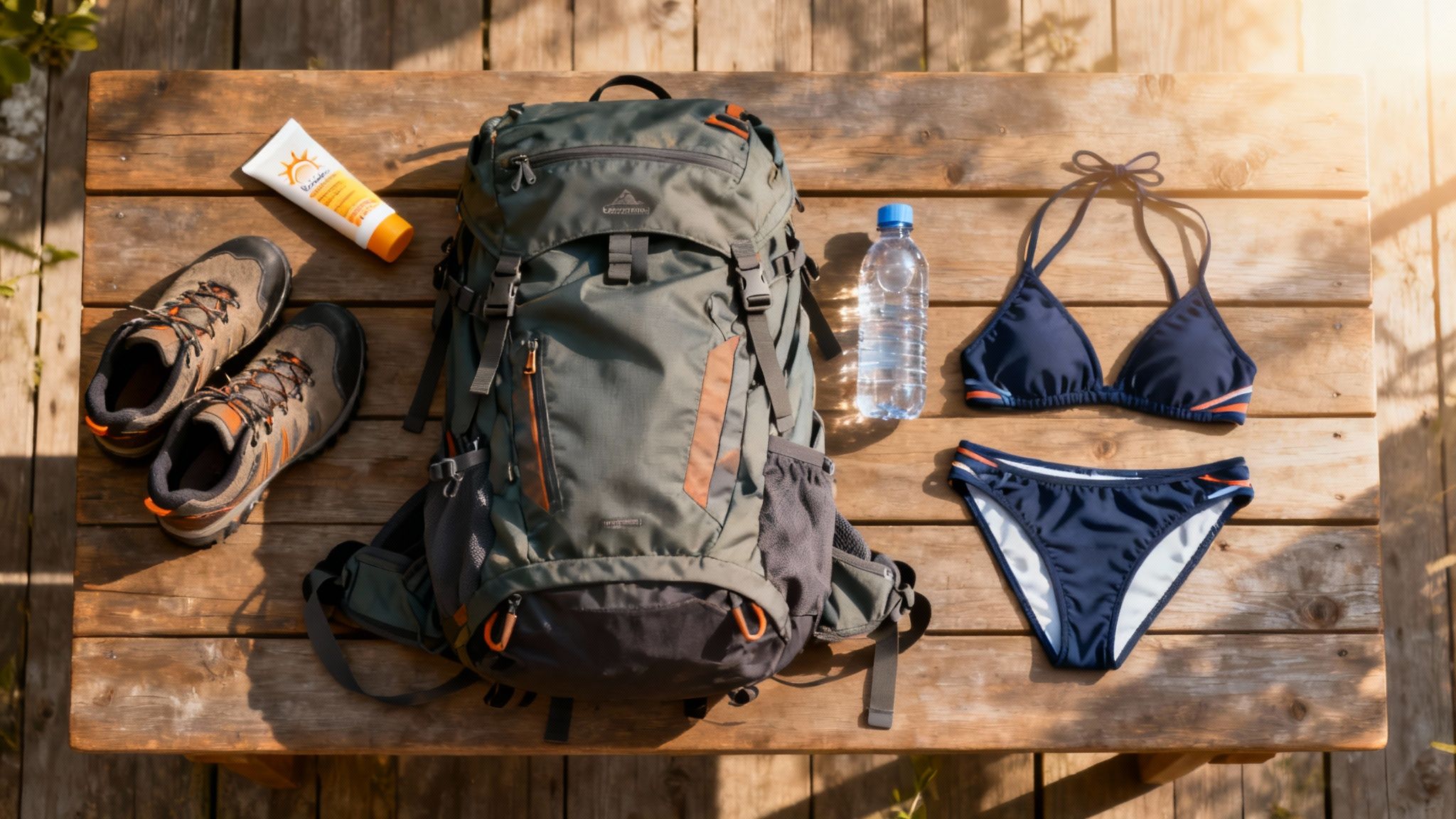 Une vue panoramique des cascades d'Ouzoud, montrant plusieurs niveaux de chutes d'eau entourées d'une végétation verdoyante et de formations rocheuses.