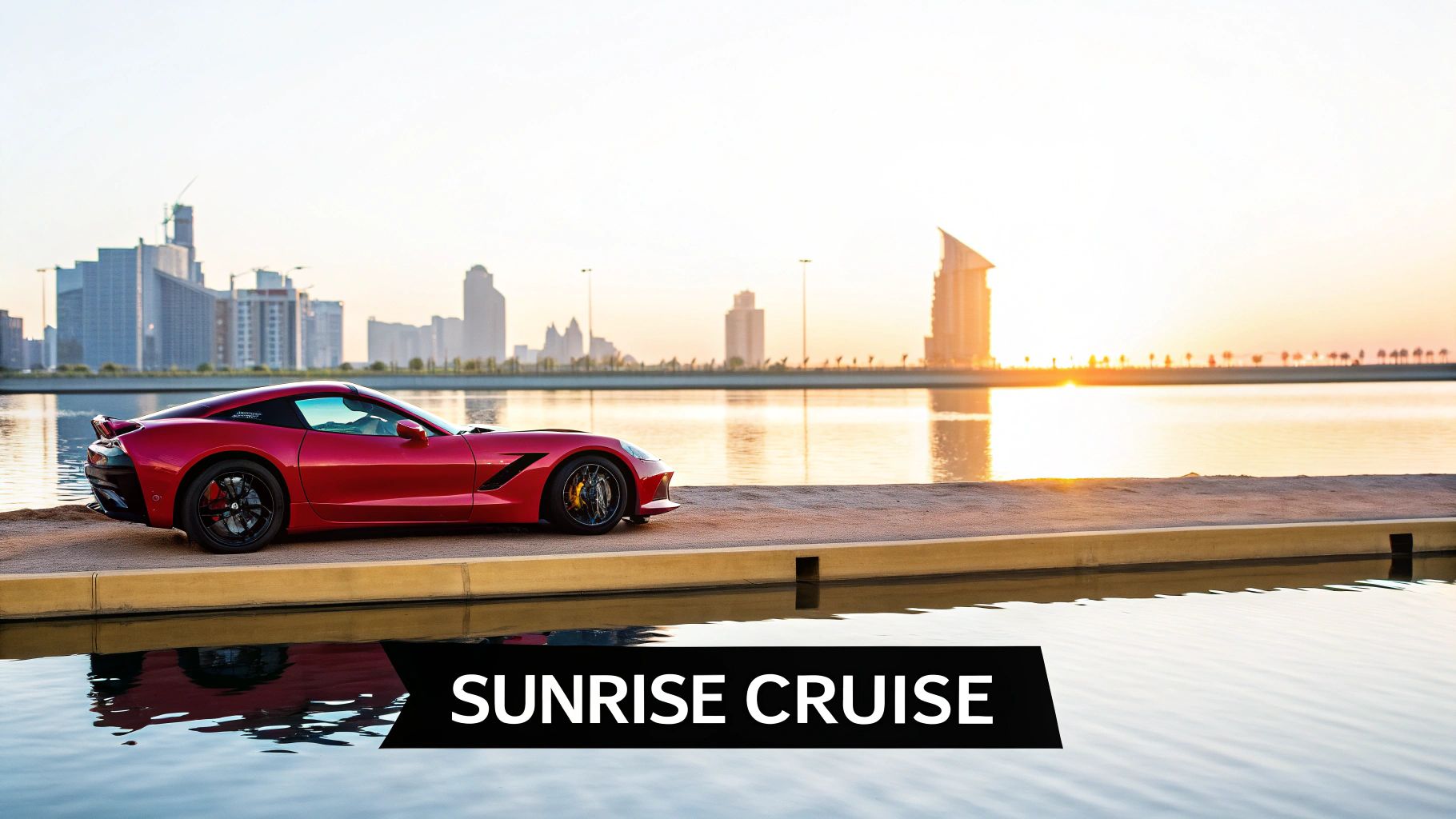 Sunrise Corvette on highway