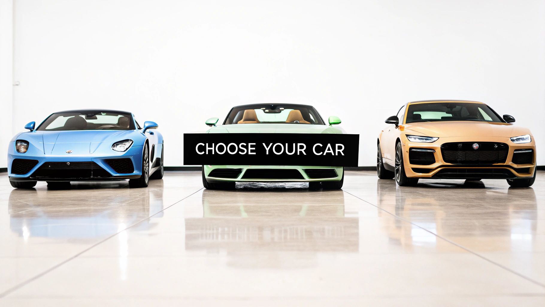 A sleek supercar positioned for a scenic drive in Dubai