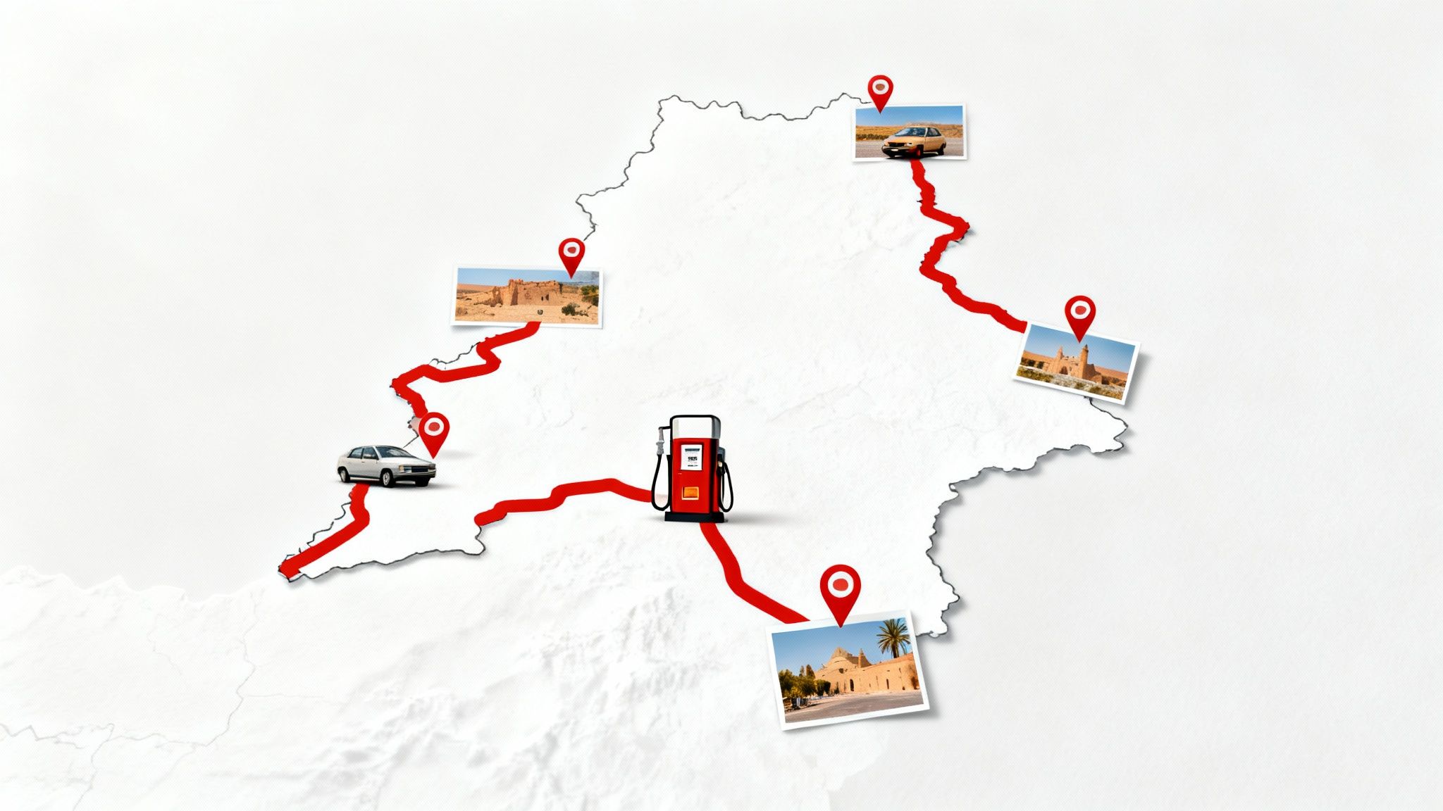 Planification d'un itinéraire sur une carte routière du Maroc