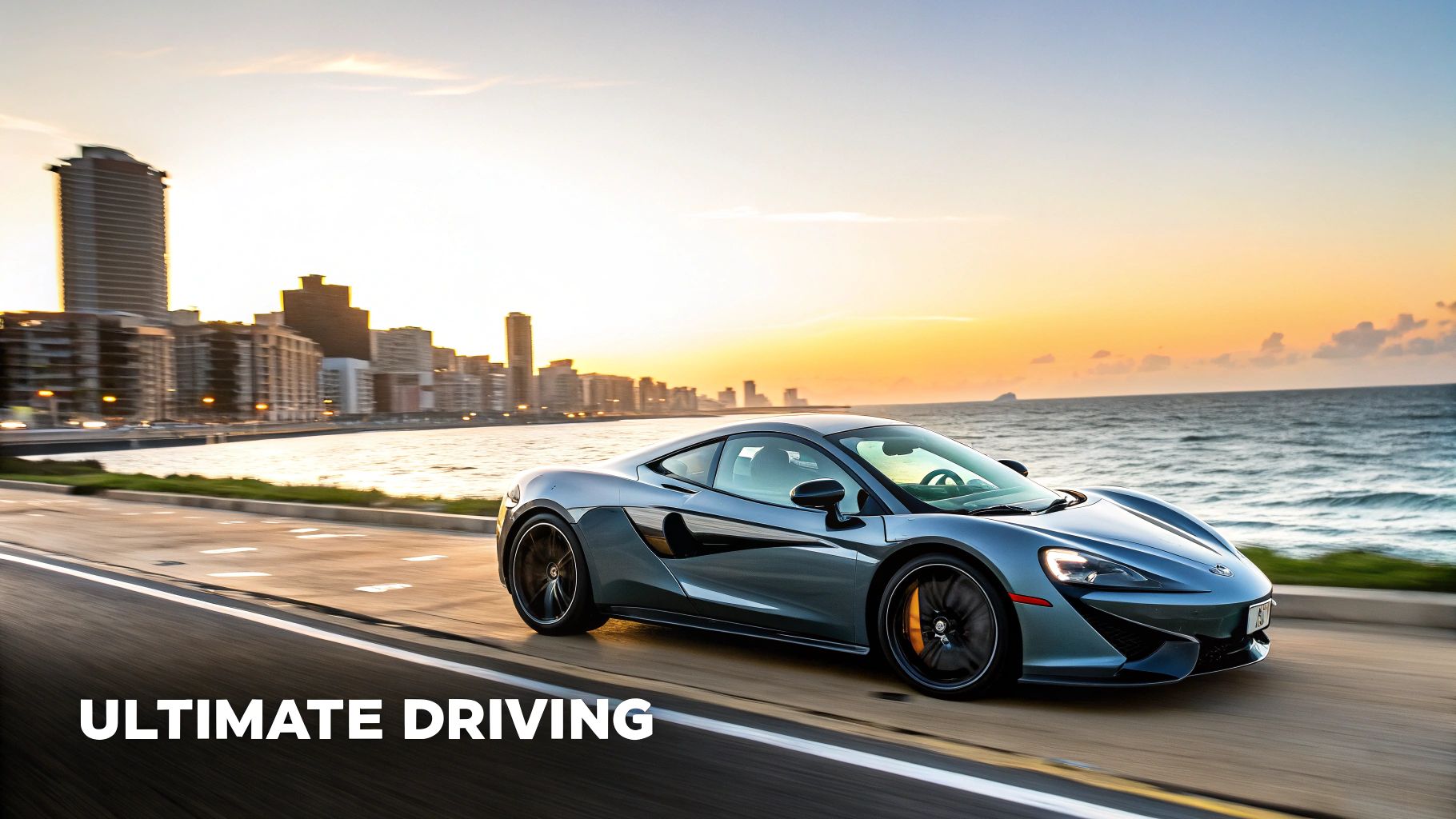 Rent McLaren Dubai: Your Complete Luxury Driving Guide 1 A sleek, modern McLaren parked with Dubai's futuristic skyline in the background