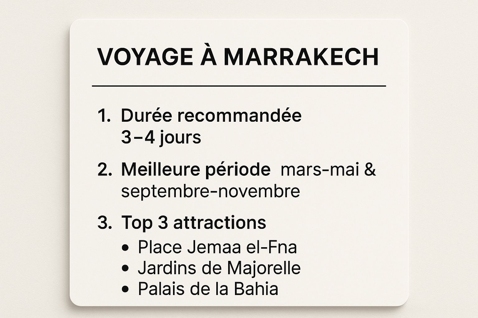 Infographic showing key data about Marrakech - La Ville Rouge