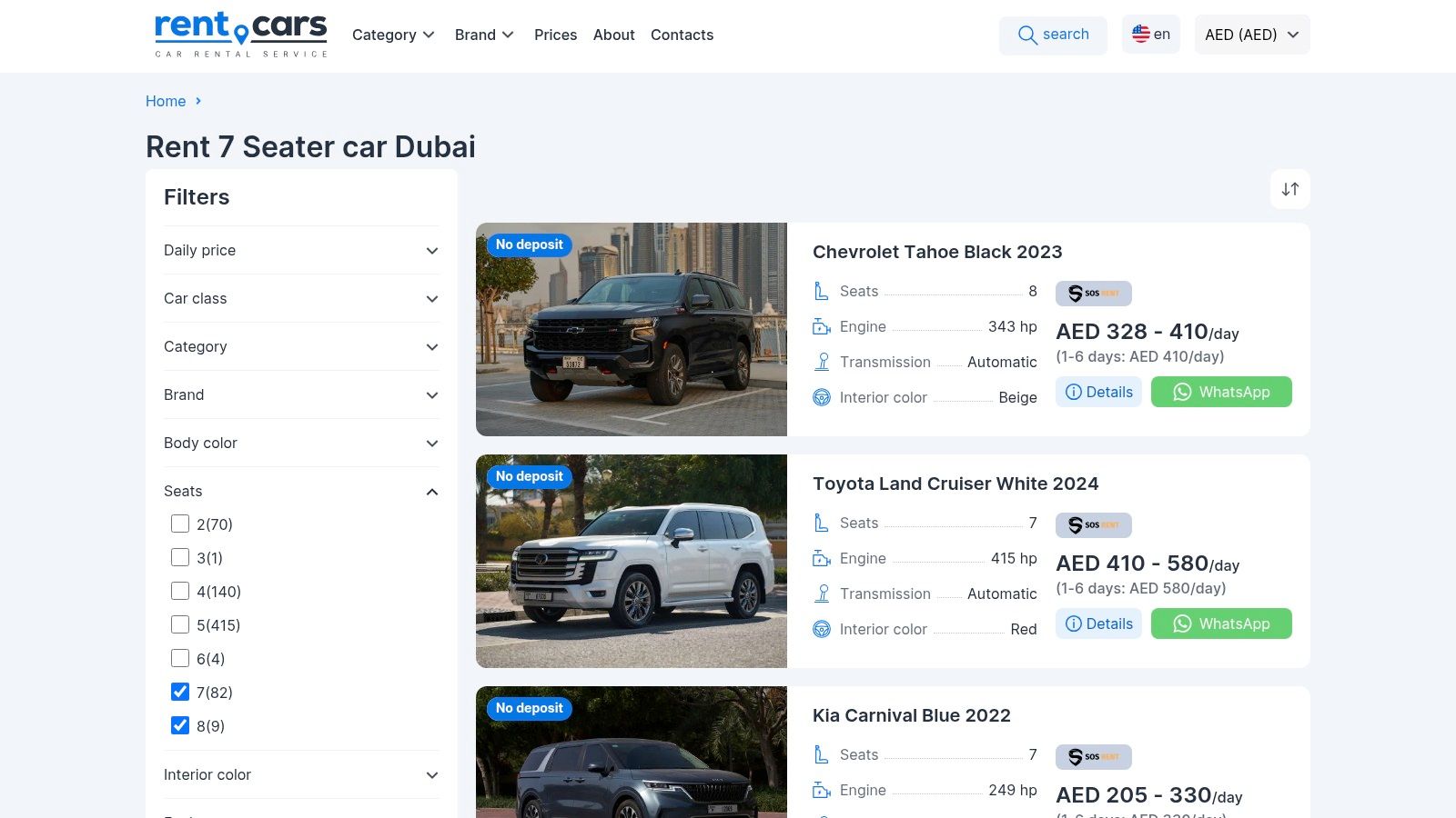 Rent a Seven Seater in Dubai 2025 | Top 7 Options 5 Rent-Cars.ae