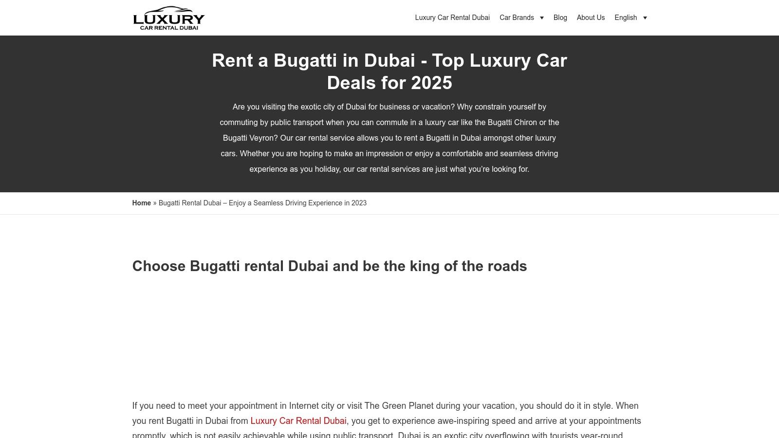 Luxury Car Rental Dubai