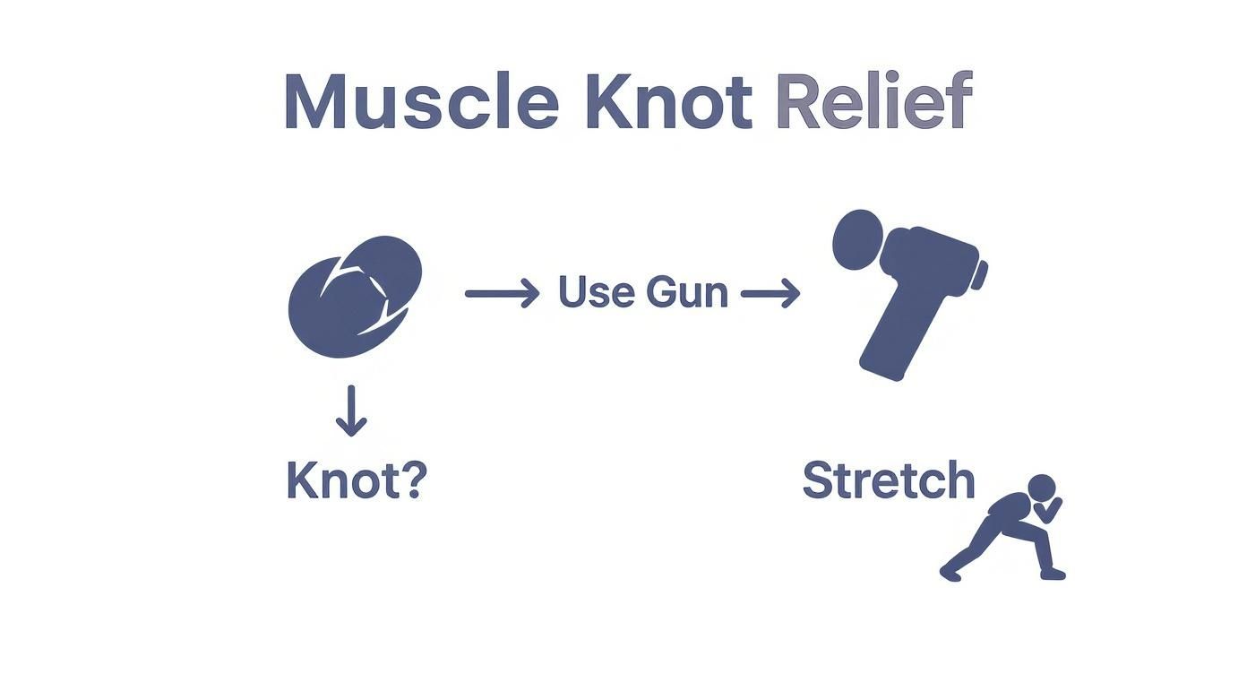 Infographic about massage gun for muscle knots
