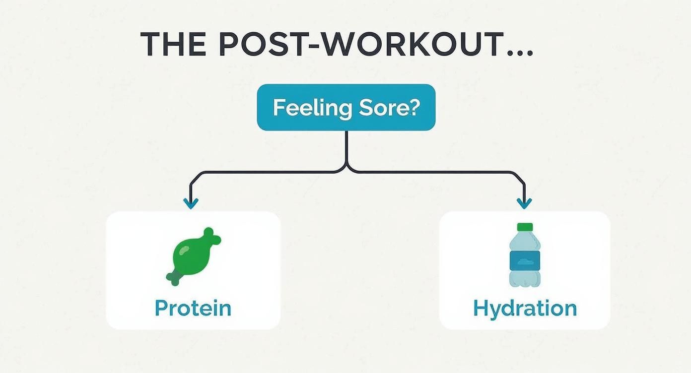 Infographic about how to reduce muscle soreness