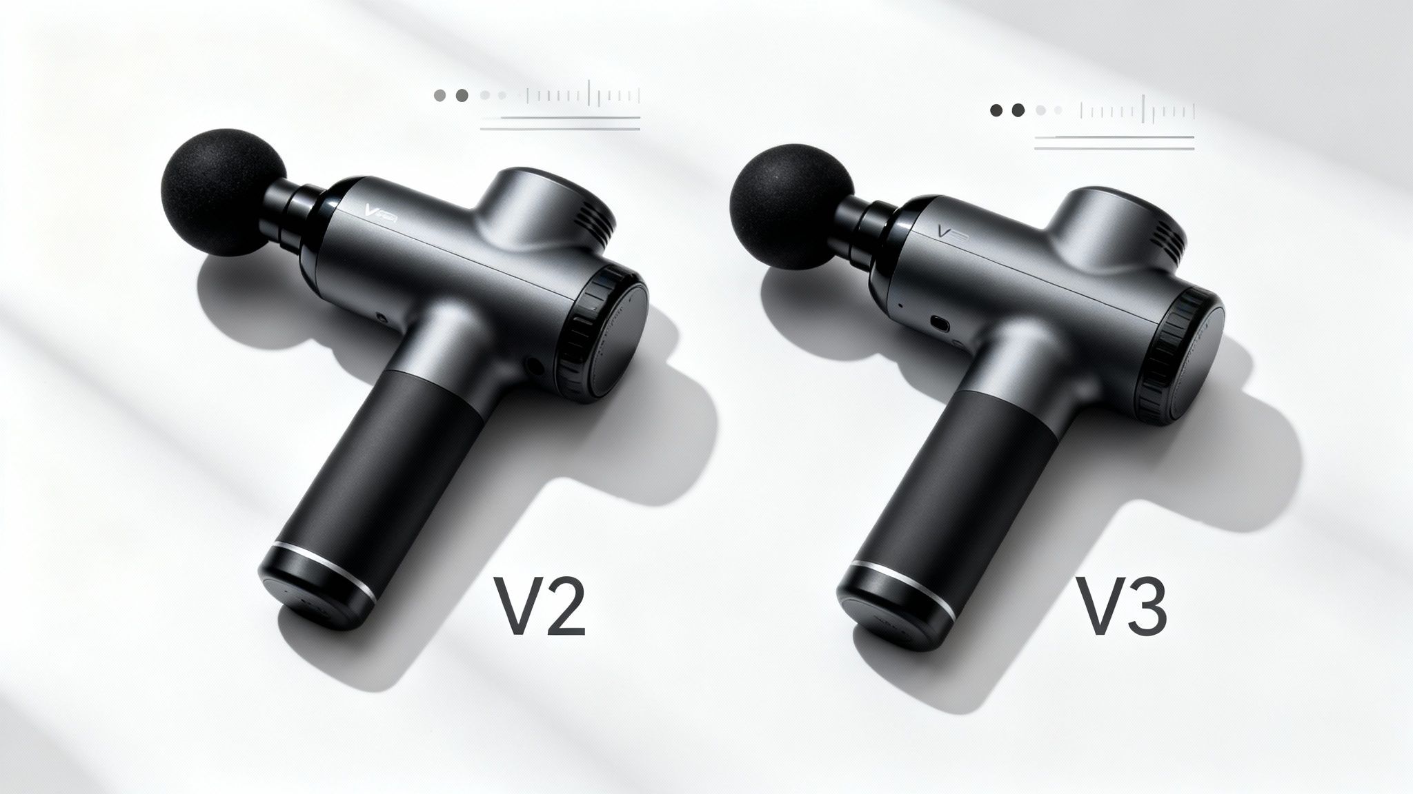 An athlete using the best massage gun for athletes on their quad muscle after a workout.