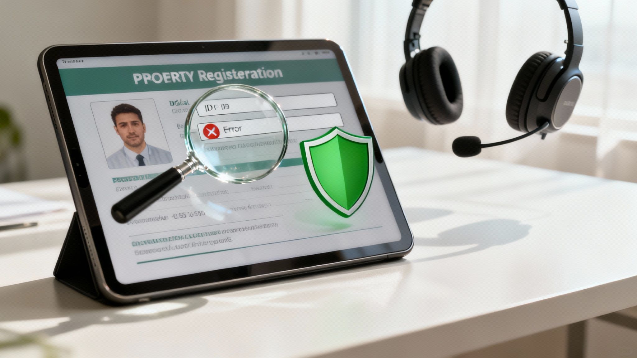 עורך דין מודאג בוחן מסמכים במשרדו, מסמל את הסיכונים הכרוכים בתהליך