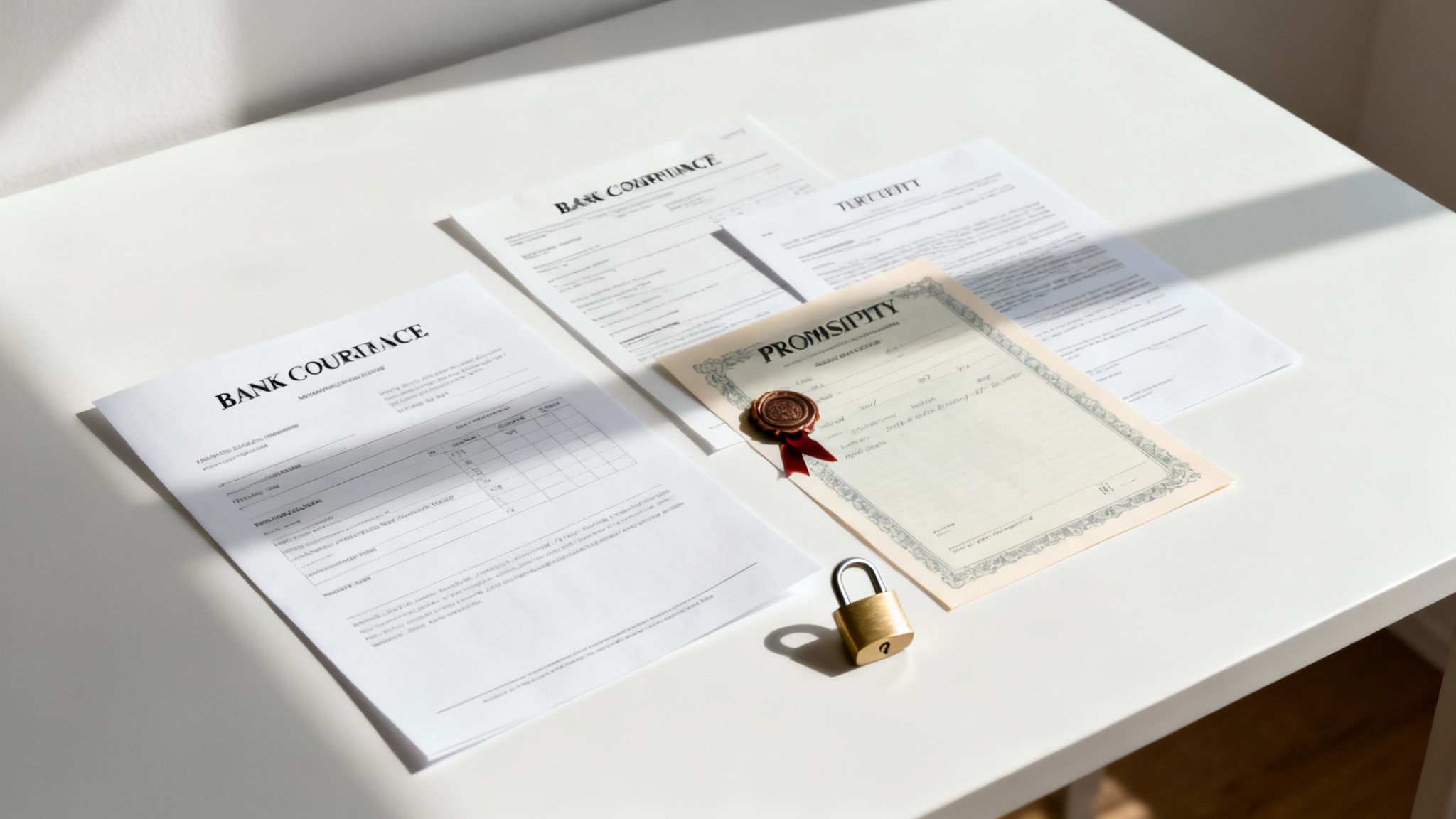 Image of two hands shaking over a signed contract, symbolizing a secure agreement