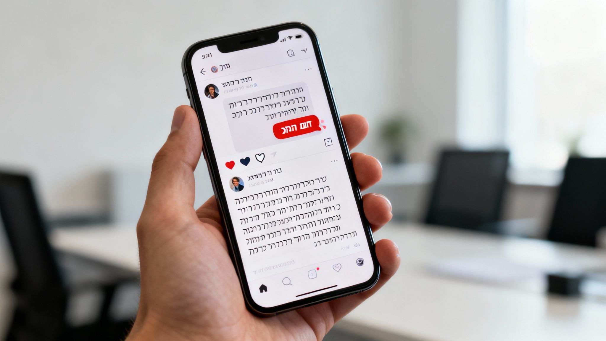 An iPhone screen displaying text messages within a chat or social media app.