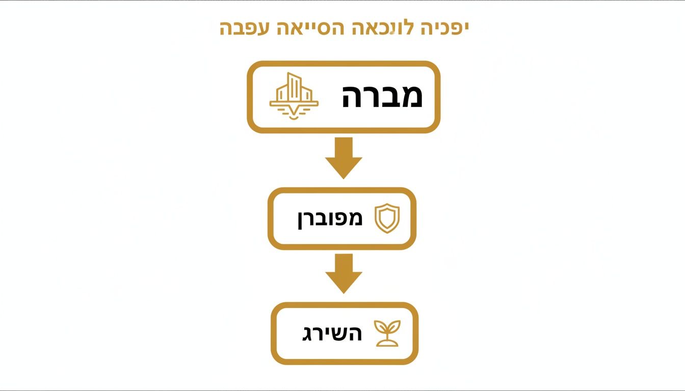 A vertical flowchart with three stages: Foundation (building icon), Stability (shield icon), and Growth (plant icon).