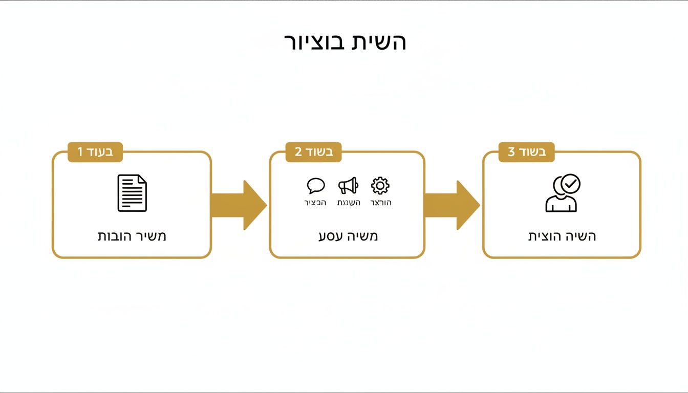 תרשים זרימה המתאר שיטה בשלושה שלבים: מקור נתונים, משימה עסקית והשגת המטרה.