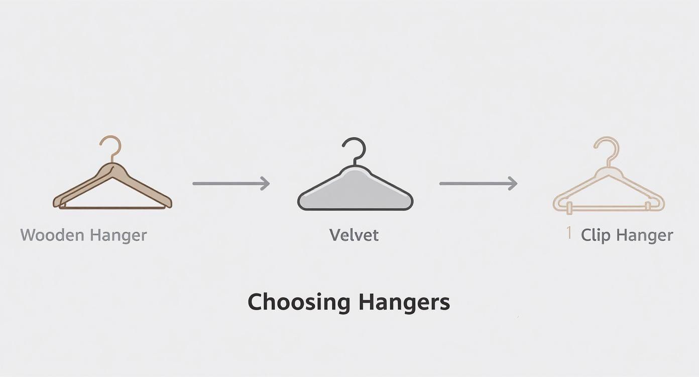 Infographic about how to hang pants without creasing