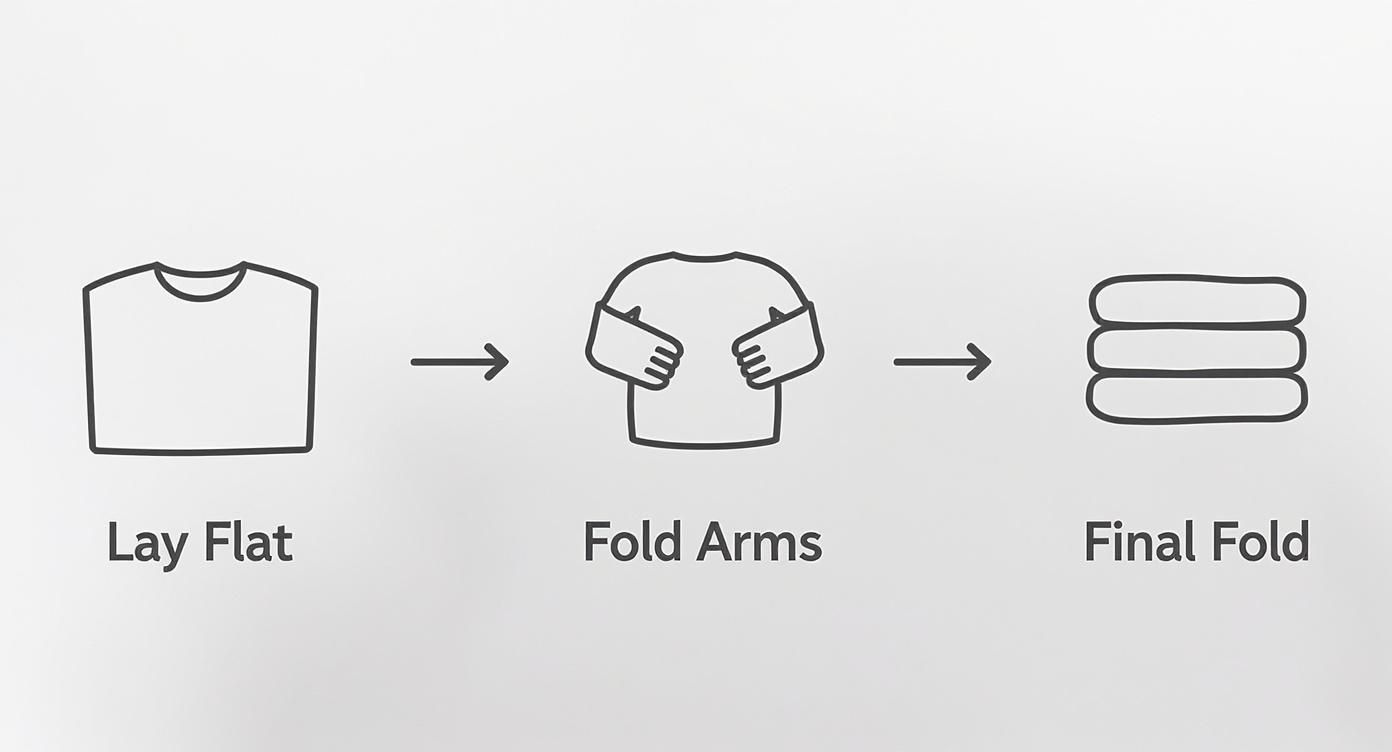 Infographic about how to fold sweaters to save space