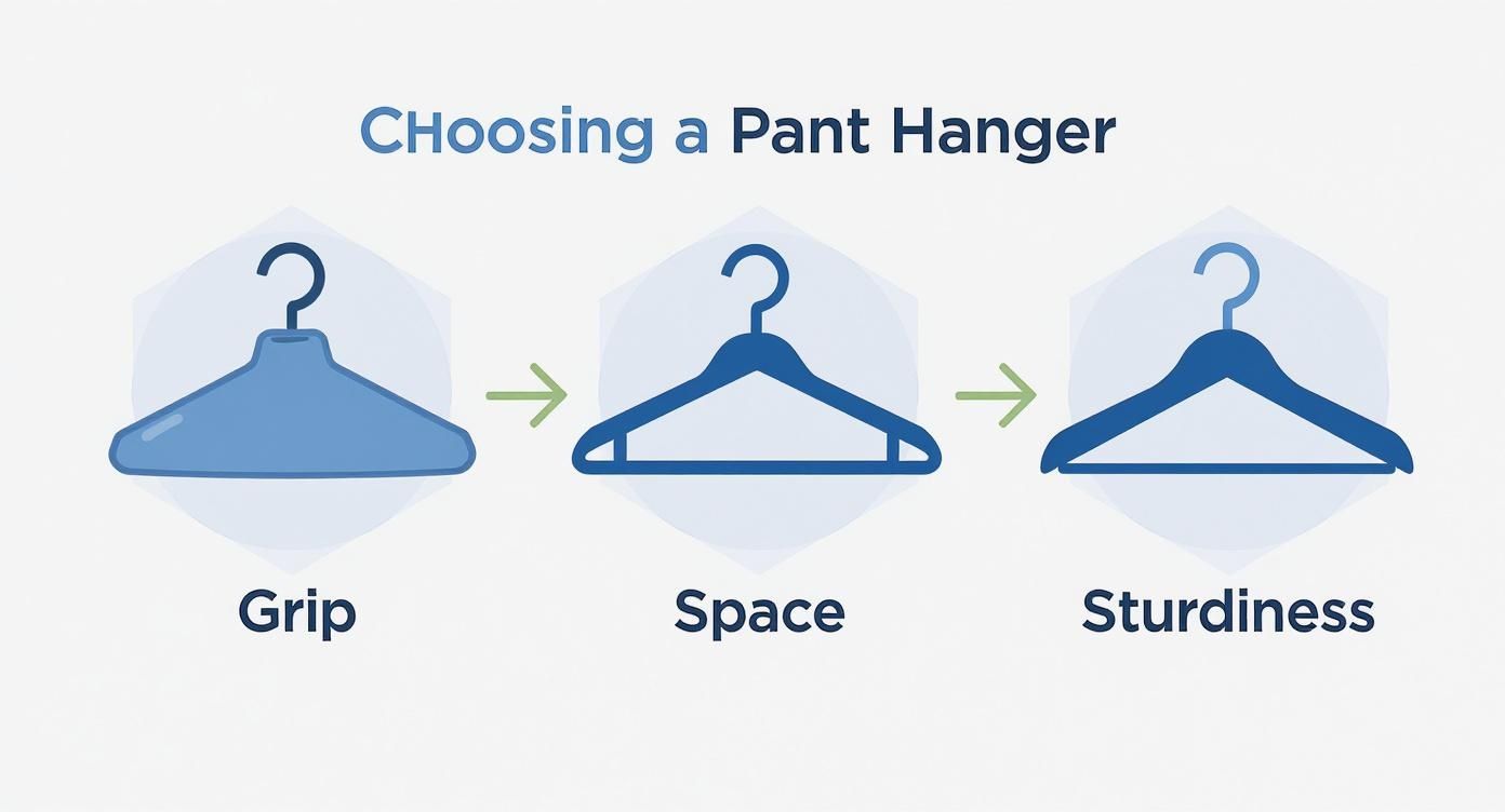 Infographic about best way to hang dress pants