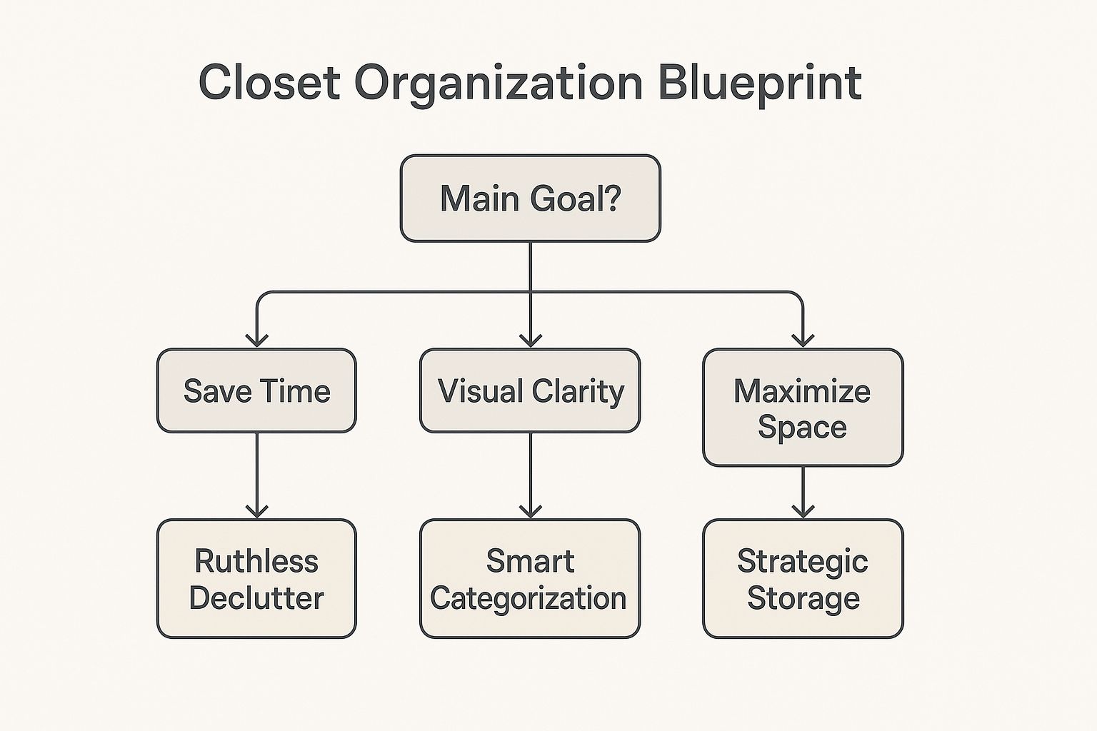 Infographic about best way to organize clothes in closet