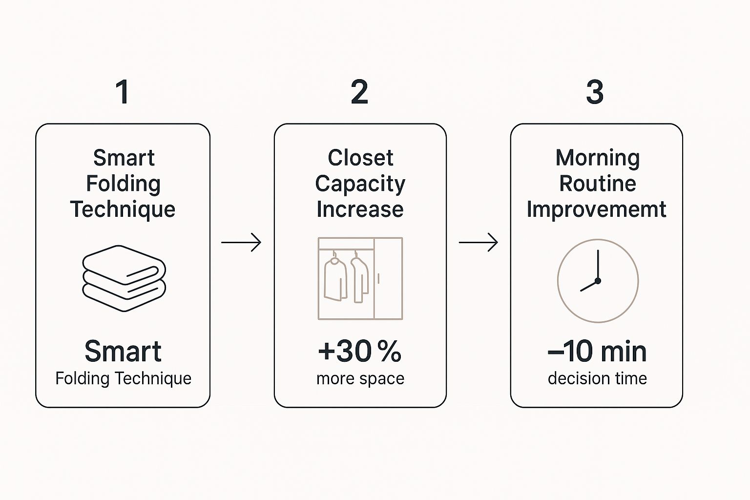 Infographic about folding clothes to save space