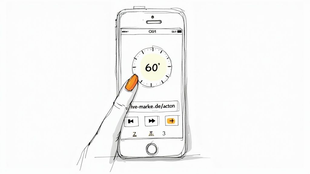 Eine Person gibt eine lange URL in ein Feld ein und erhält einen kurzen, sauberen Link zurück.