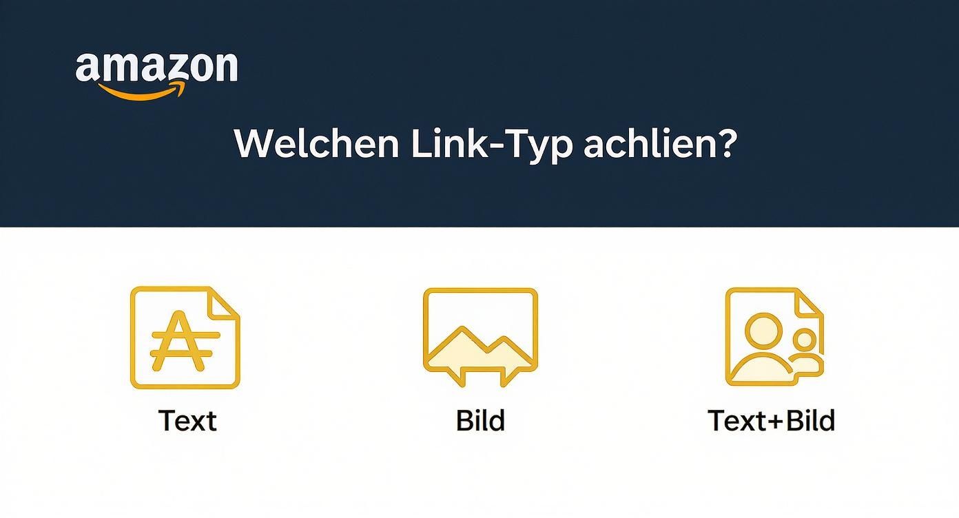 Entscheidungsbaum für Amazon SiteStripe Link-Typen.