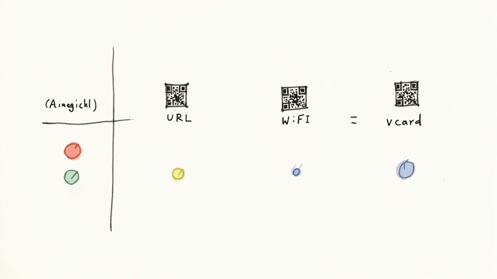 Eine Person scannt einen QR-Code auf einem Plakat mit ihrem Smartphone.
