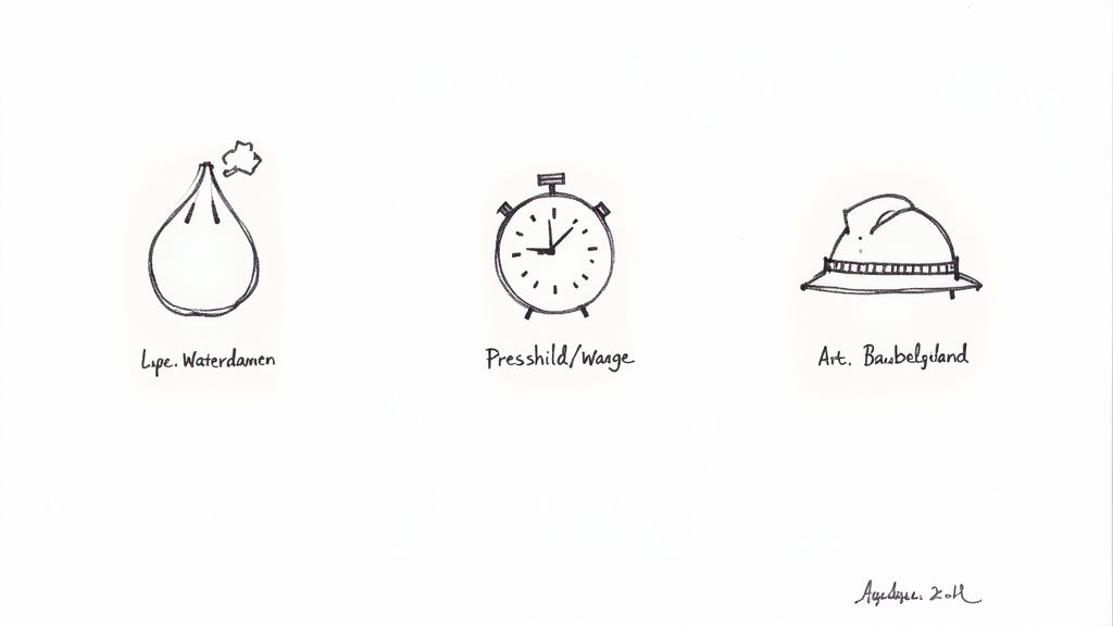 Ein Sachverständiger bei der Untersuchung eines Gebäudes mit professioneller Ausrüstung.