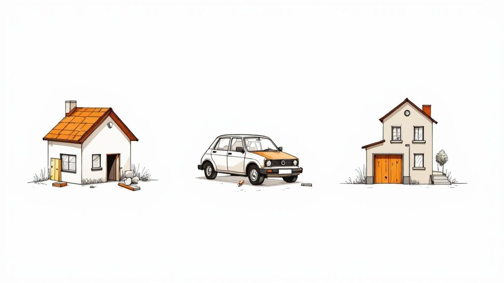 Zwei Experten prüfen gemeinsam Baupläne auf einer Baustelle.