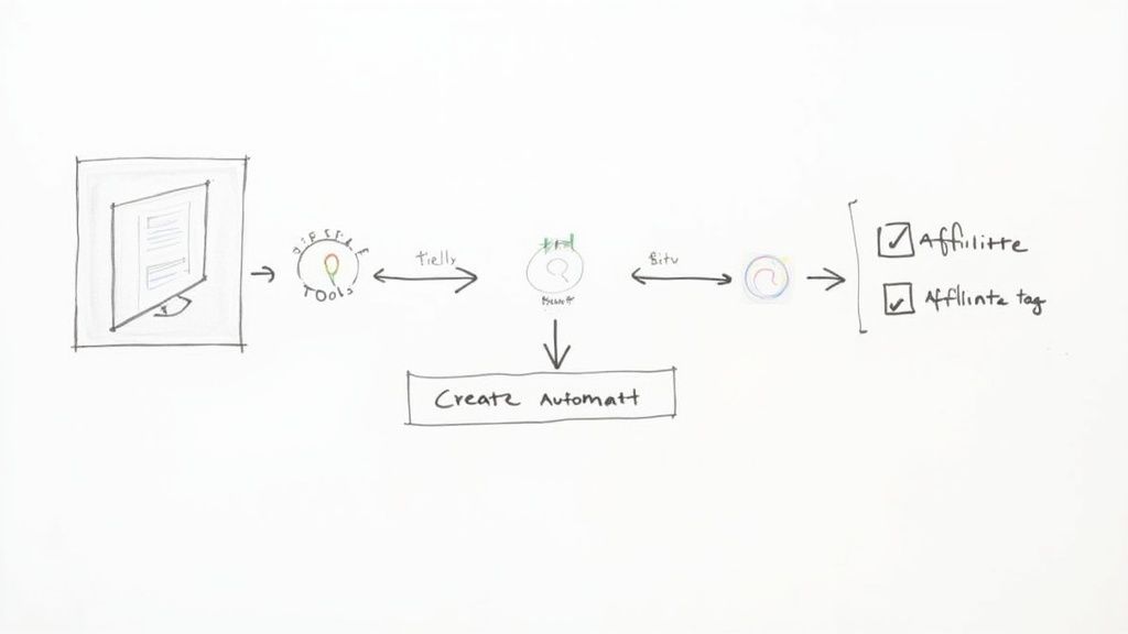 Ein Bild, das verschiedene Social-Media-Symbole und Link-Icons zeigt, um die Automatisierung von Links darzustellen.