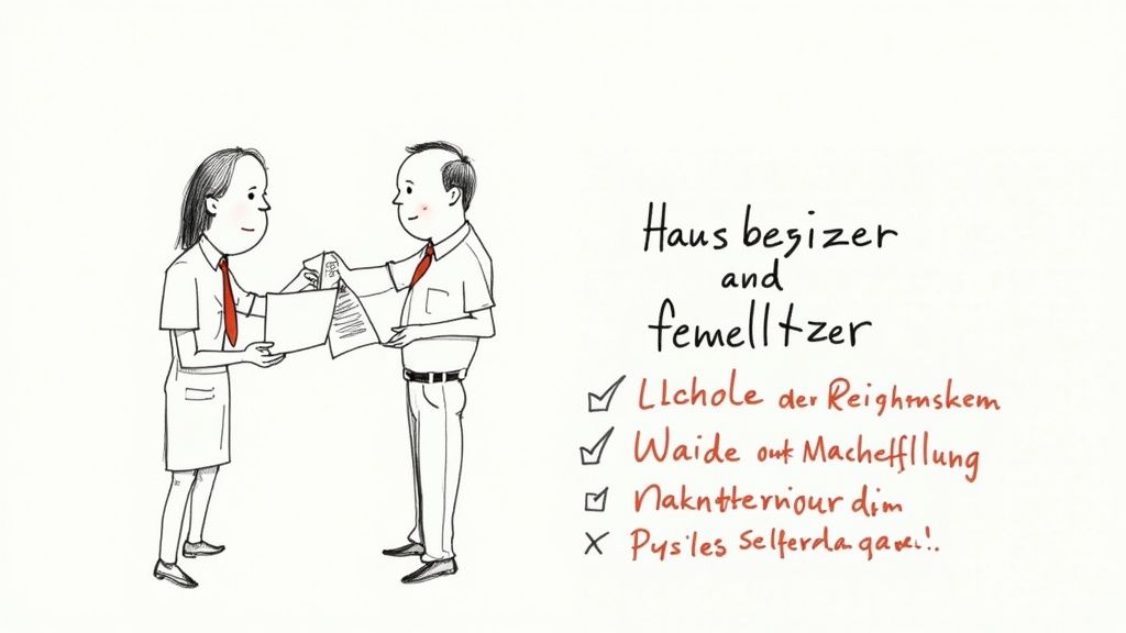 Bauherr prüft Baupläne, während er auf seinem Laptop arbeitet