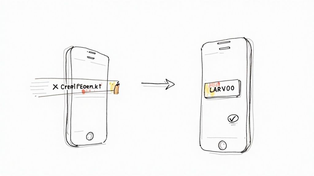 Eine Person, die an einem Laptop sitzt und einen Link auf einer Webseite bearbeitet, was die Idee des Link-Kürzens und Umbenennens symbolisiert.