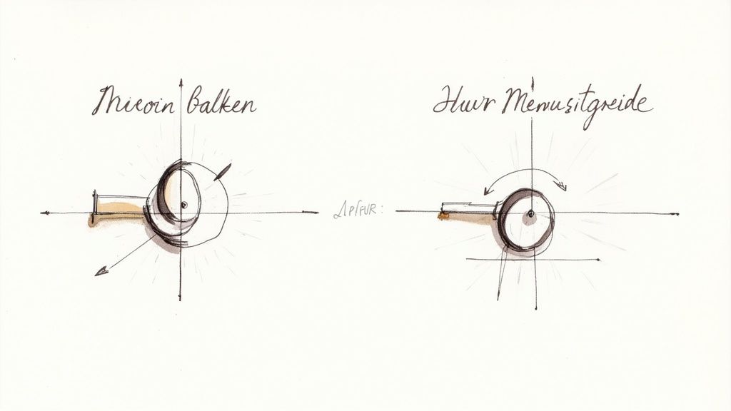 Technische Skizze zeigt Unterschied zwischen tragendem Balken und nicht tragender Menuisitgreide in der Baukonstruktion