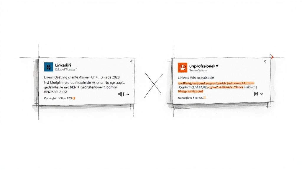 Ein professionell gekleideter Mann, der an einem Laptop arbeitet und die Vorteile von Kurz-URLs auf LinkedIn recherchiert.