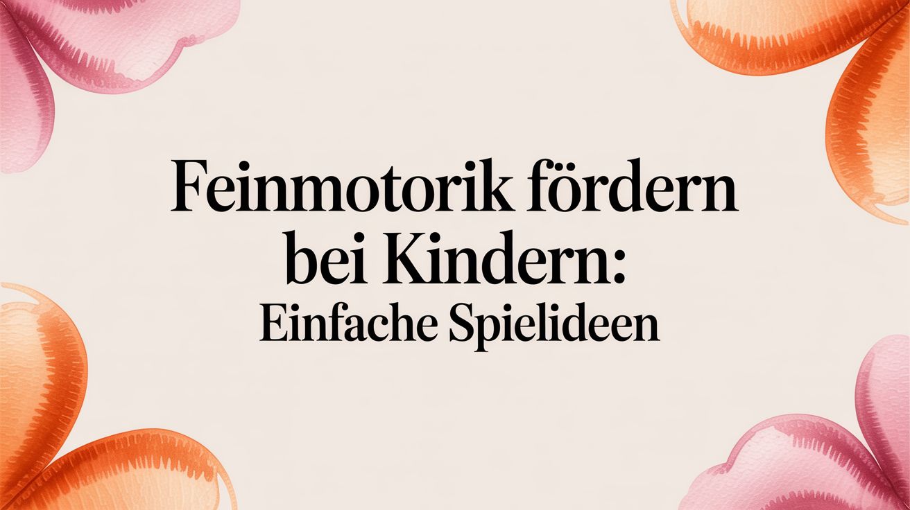 Feinmotorik fördern bei Kindern: Einfache Spielideen für geschickte Finger
