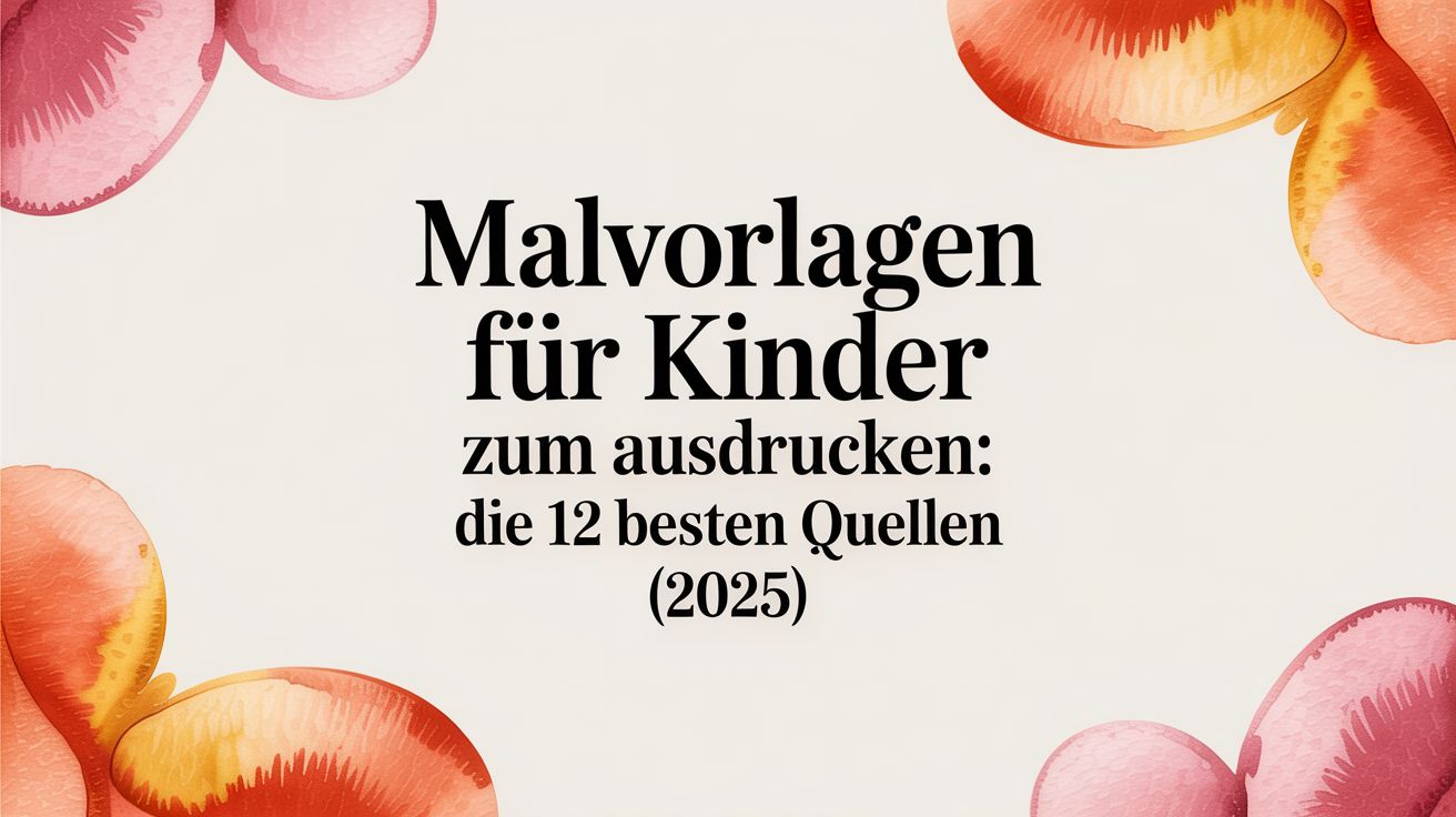 Malvorlagen für Kinder zum Ausdrucken: Die 12 besten Quellen (2025)