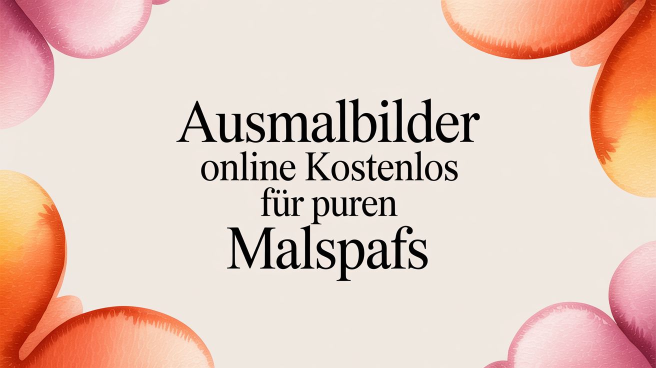 Ausmalbilder online kostenlos für puren Malspaß