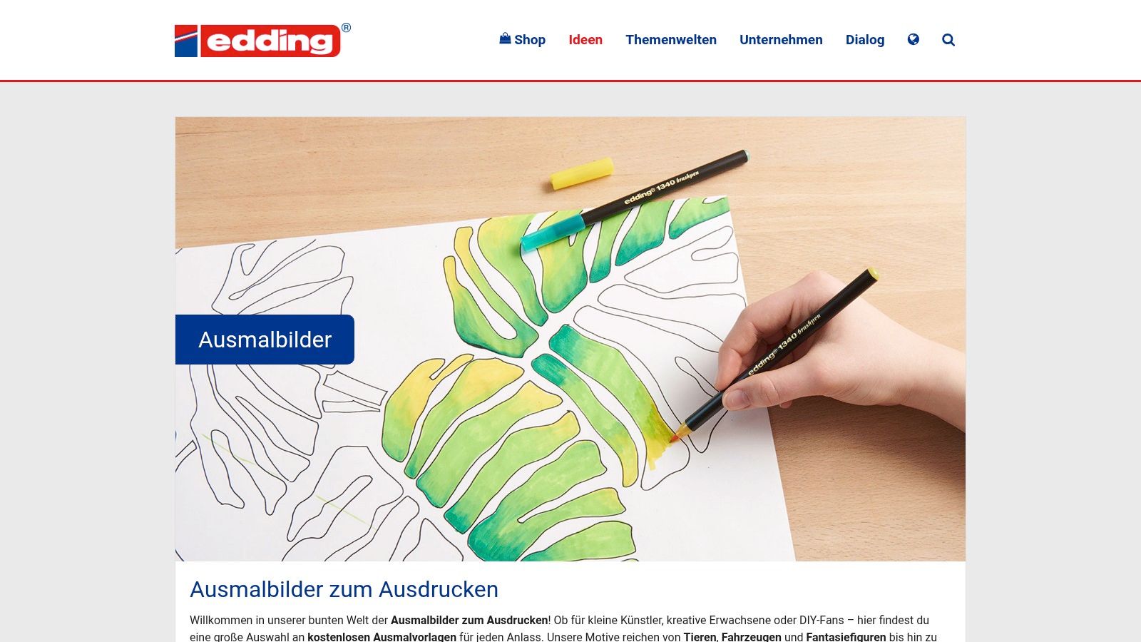 edding – Ausmalbilder und Vorlagen