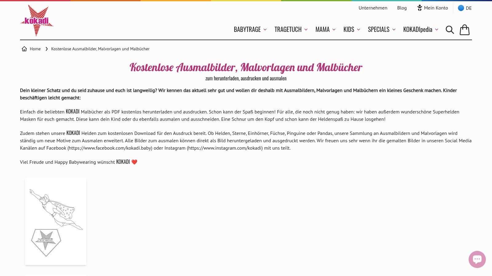 KOKADI – Kostenlose Ausmalbilder/Malbücher